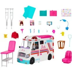 Mattel Barbie 2-in-1 Krankenwagen Spielset, Spielfahrzeug -Trendiger Spielzeugladen Mattel Barbie 2 in 1 Krankenwagen Spielset Spielfahrzeug@@1919785 1