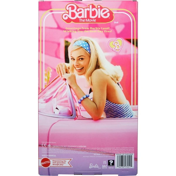 Mattel Barbie The Movie - Margot Robbie Als Barbie: Puppe Mit Blau-kariertem Outfit – Bild 4