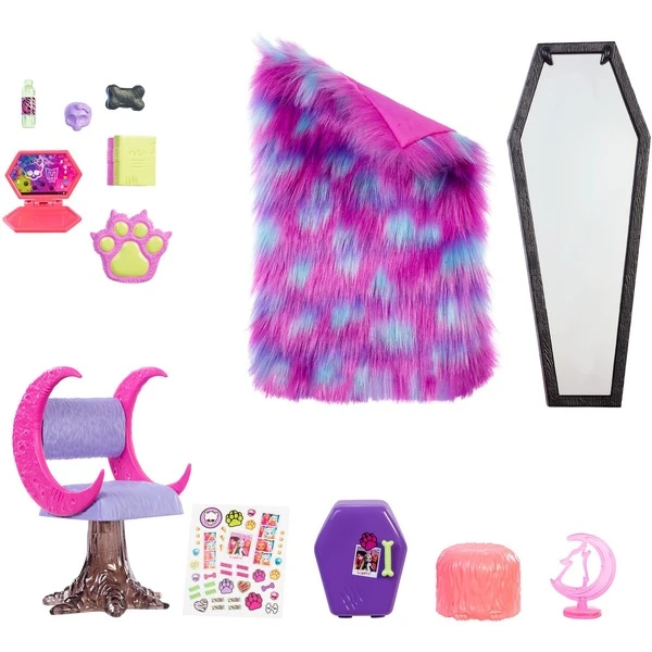 Mattel Monster High Clawdeen Wolfs Schlafzimmer, Kulisse 2 Mattel Monster High Clawdeen Wolfs Schlafzimmer, Kulisse – Bild 2