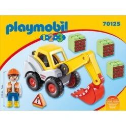 PLAYMOBIL 70125 1.2.3 Schaufelbagger, Konstruktionsspielzeug -Trendiger Spielzeugladen PLAYMOBIL 70125 1 2 3 Schaufelbagger Konstruktionsspielzeug@@1sspke1i 1