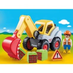 PLAYMOBIL 70125 1.2.3 Schaufelbagger, Konstruktionsspielzeug -Trendiger Spielzeugladen PLAYMOBIL 70125 1 2 3 Schaufelbagger Konstruktionsspielzeug@@1sspke1i 2