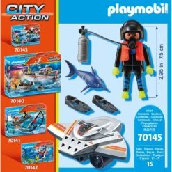 PLAYMOBIL 70145 City Action Seenot: Tauchscooter Im Rettungseinsatz, Konstruktionsspielzeug 7 PLAYMOBIL 70145 City Action Seenot: Tauchscooter Im Rettungseinsatz, Konstruktionsspielzeug -Trendiger Spielzeugladen PLAYMOBIL 70145 City Action Seenot Tauchscooter im Rettungseinsatz Konstruktionsspielzeug@@1685385 3