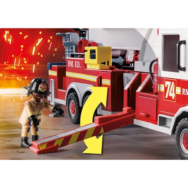 PLAYMOBIL 70935 City Action Feuerwehr-Fahrzeug: US Tower Ladder, Konstruktionsspielzeug – Bild 6