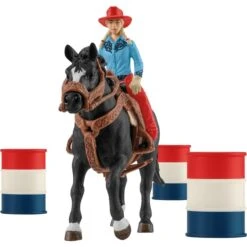 Schleich Farm World Barrel Racing Mit Cowgirl, Spielfigur